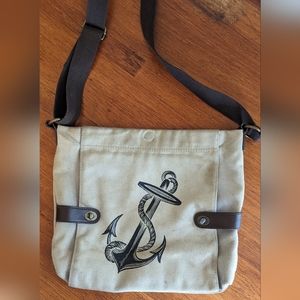 Recycled Canvas Messenger tote